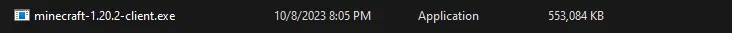 The first native 1.20.2 client, built October 8, 2023