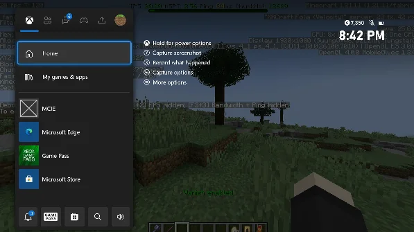 Minecraft Java Edition running on an Xbox One